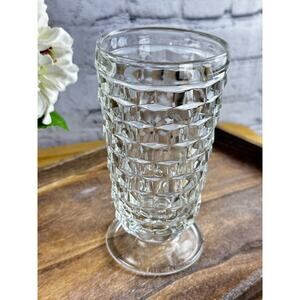 Clear Cubist Iced Tea Drinking Glass Colony Whitehall Straight Lip Indiana Glass